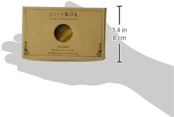 Pure SOL. Konjac Exfoliating Bath Sponge - Turmeric Exfoliating Sponge – Konjac Sponge for Brightening - Deep Cleansing, Clean Pores, Remove Impurities - 100% Natural and Good for All Skin Types