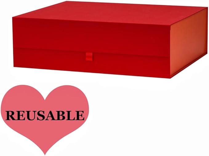 Extra Large Red Gift Box 3 Pack 19x16x6 Inches,Gift Boxs for Presents with Lid Magnetic Closure Collapsible,Bridesmaid Proposal Box,Birthday, Christmas,for Clothes and Large Gifts