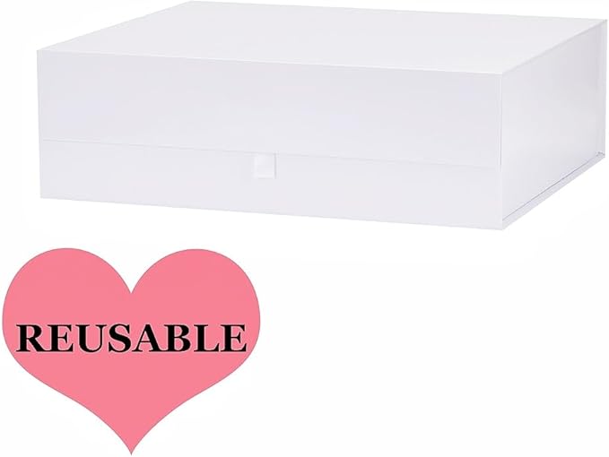 Extra Large White Gift Box 5 Pack 19x16x6 Inches,Gift Boxs for Presents with Lid Magnetic Closure Collapsible,Bridesmaid Proposal Box,Birthday, Christmas,for Clothes and Large Gifts