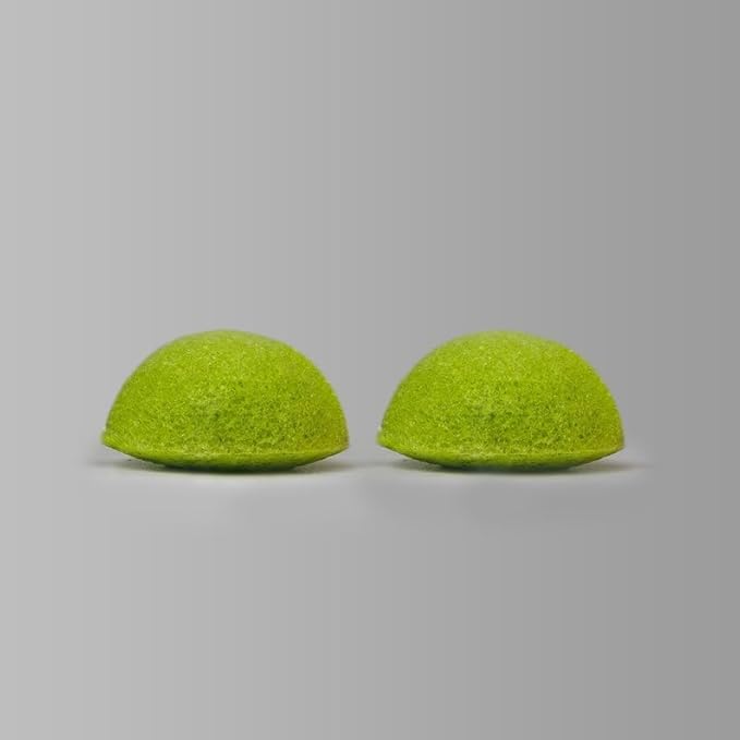 J&L Naturals Konjac Sponge | Exfoliating Face & Body Sponge for All Skin Types | Gentle Scrub | Cruelty Free, Vegan, Natural, Sustainable (Green Mint (for Oily/Combination Skin), 5-Pack Bundle)