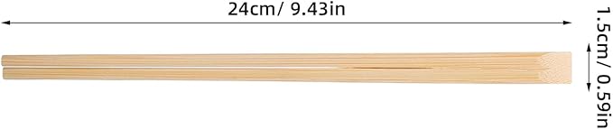 LOGOFUN 200pcs Disposable Bamboo Chopsticks 24cm Extra Thick Splinter-free for Takeout Restaurant Catering Office Lunch Picnic