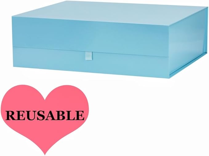 Extra Large Blue Gift Box 19x16x6 Inches,Gift Boxs for Presents with Lid Magnetic Closure Collapsible,Groomsman Proposal Box,Birthday, Christmas,for Clothes and Large Gifts