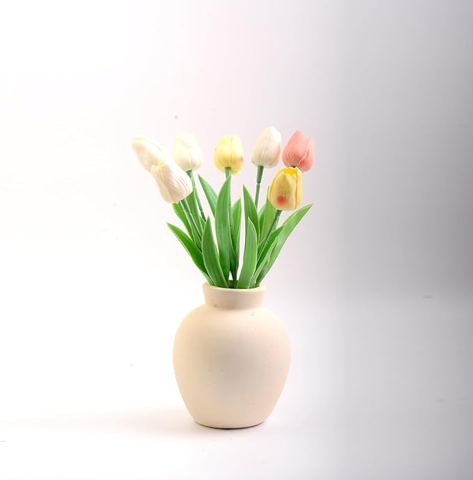 Plain Beige Ceramic Vase for DIY Painting - Customizable Handmade Pottery, Blank Canvas for Flower Arrangements, Home Decor, Wedding & Office Decoration (5L x 5W x 6H)