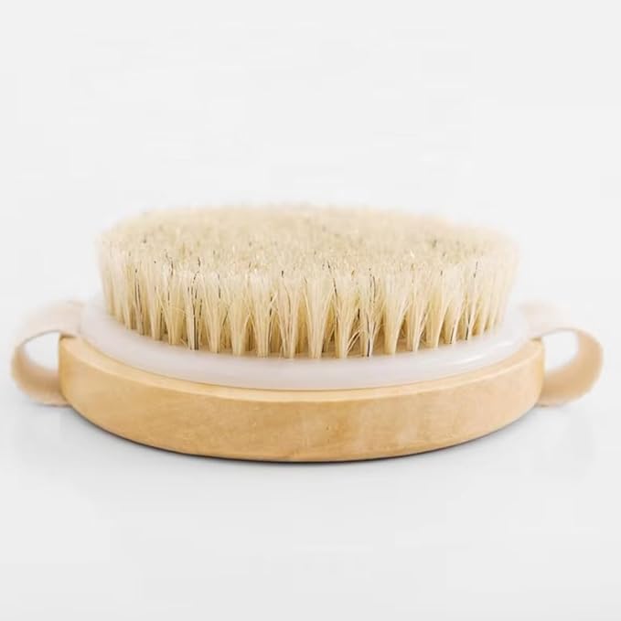 Dry Body Brush โ Eco-Friendly Natural Bristles for Gentle Exfoliation, Skin Renewal, Improved Circulation & Lymphatic Support โ Perfect Detox & Spa Self-Care Accessory (Tan)