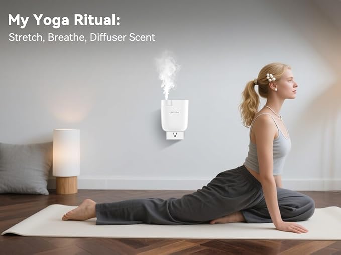 Plug in Diffuser, Waterless Oil Diffuser, Essential Oil Plug in Wall, Smart Bluetooth App Control, Up to 500 Sq.ft Coverage, White