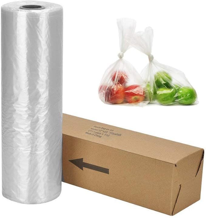 RBHK 16" X 20" Plastic Produce Bags on a Roll, Food Storage Clear Bags, Trash Bags, One Roll 350 Bags