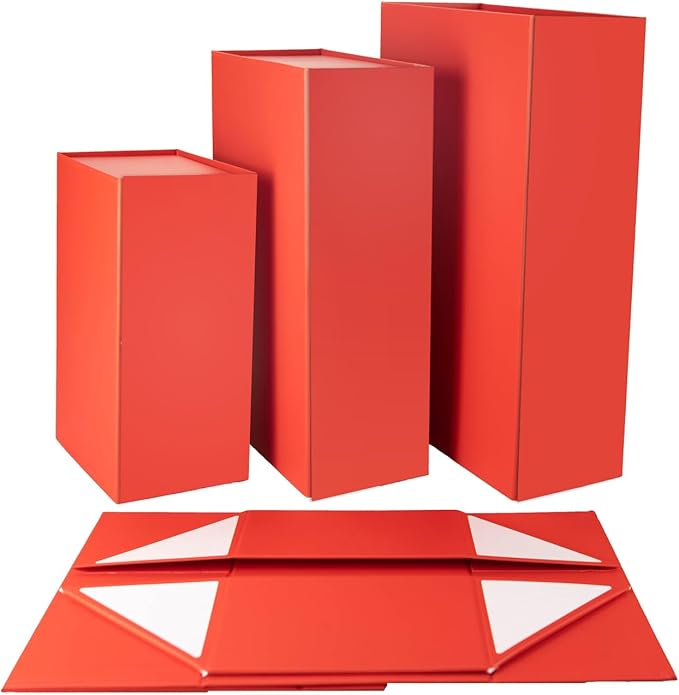 Rsgift Red Gift Box, 11x7.8x3.5 Inches, Magnetic Closure, for Birthday, Wedding, Father's Day, Graduation, Christmas, Thanksgiving