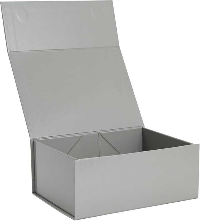 Stockroom Plus 6 Pack Magnetic Gift Boxes with Lids, 9.5 x 7 x 4 Inches for Birthday, Wedding, Groomsman and Bridesmaid Proposal Box (Gray) - Groomsmen Proposal Gift Box