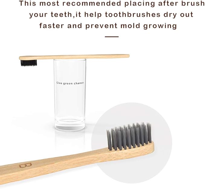 Virgin Forest Kids Bamboo Toothbrush, Eco Friendly Toothbrushes, BPA Free Soft Bristle for Assorted Colors Adults and Children (6+4 Pack)