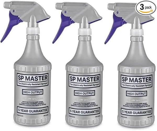 SP Master 32 oz Spray Bottle (3 pack), The write-in section permits the identification of the bottle contents to avoid guesswork and costly mix-ups.