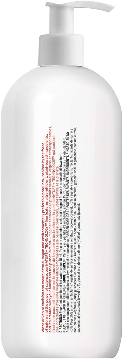 ATTITUDE Liquid Dish Detergent, Plant- and Mineral-Based Ingredients, Effective Dishwashing Soap Formula, Vegan and Cruelty-free, Pink Grapefruit, 33.8 Fl Oz (Pack of 3)