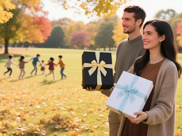 YINUOYOUJIA Large Black Gift Boxes with Lid,14"x9"x4.5" Magnetic Gift Box with Ribbon,Cards and Envelopes for Presents,Great for Wedding,Birthdays,Crafting,Gift Packaging.