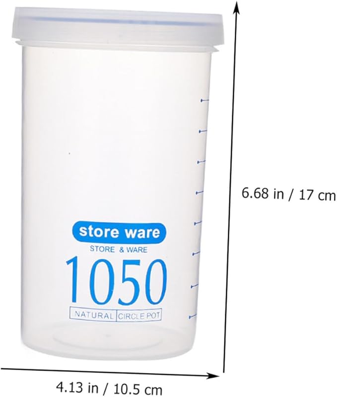 2pcs Airtight Round Food Storage Jars with Lids for Dry Food Snacks Protein Powder Cereal Canisters Kitchen Pantry Organization Containers