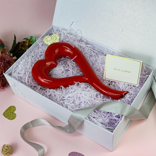 YINUOYOUJIA Large White Gift Boxes with Lid,14"x9"x4.5" Magnetic Gift Box with Ribbon,Cards and Envelopes for Presents,Great for Wedding,Birthdays,Crafting,Gift Packaging.