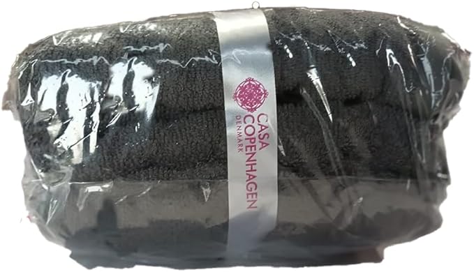 CASA COPENHAGEN Bella 6 Pieces Towel Set- Pinstripe Grey, 600 GSM 2 Bath Towel 2 Hand Towel 2 Washcloth, Designed in Denmark Made of Soft Egyptian Cotton for Bathroom, Kitchen & Shower