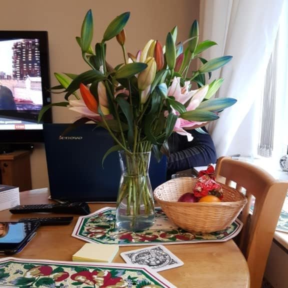 DARENYI Clear Glass Vase for Centerpieces, Home Decor, 8 inch Tall Large Opening Glass Flower Vase for Bouquet, Shelf, Centerpiece, Living Room, Office, Wedding or Gifts