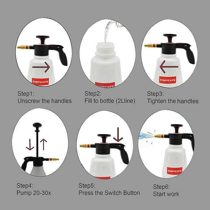 SIMPEXPE Handheld Garden Pump Sprayer, Lawn & Garden Pressure Water Spray Bottle with Adjustable Brass Nozzle for Plants and Other Cleaning Solutions 0.5 Gal 2L Gold
