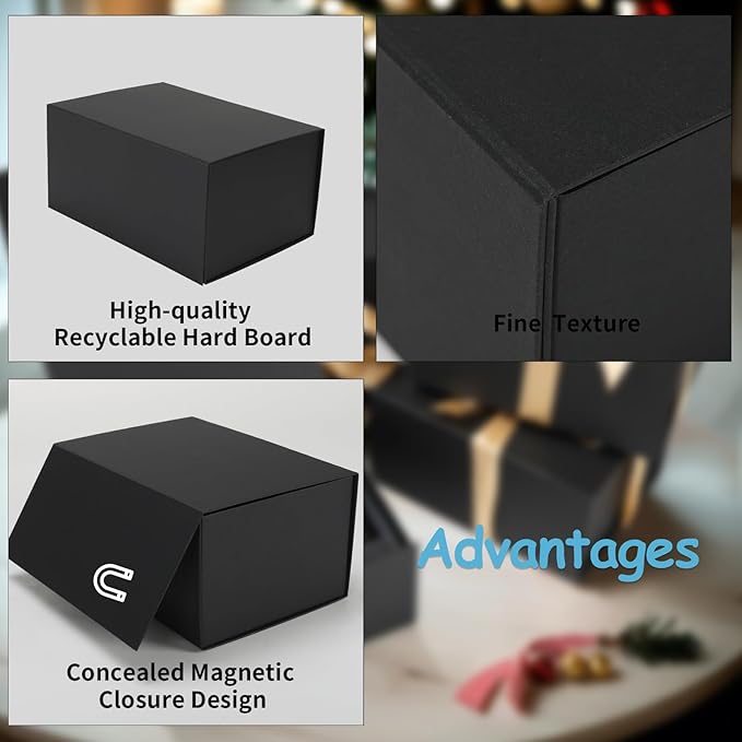 Schliersee 10x7x5 Gift Boxes with Magnetic Lids Set of 4, Gift Wrap Box Empty Wrapping Wedding Birthay Gifts for Bridesmaids, Groomsmen, Girls, Sister, Friends Presents