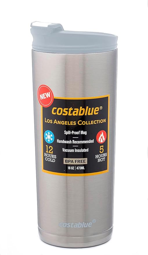 Travel Coffee Mug - 16 Oz. Stainless Steel Insulated Coffee Mug, Leak Proof Tumbler w/Dishwasher Safe Lid, Double Wall Travel Coffee Cup, Reusable Insulated Tumbler for Hot & Cold Beverages…