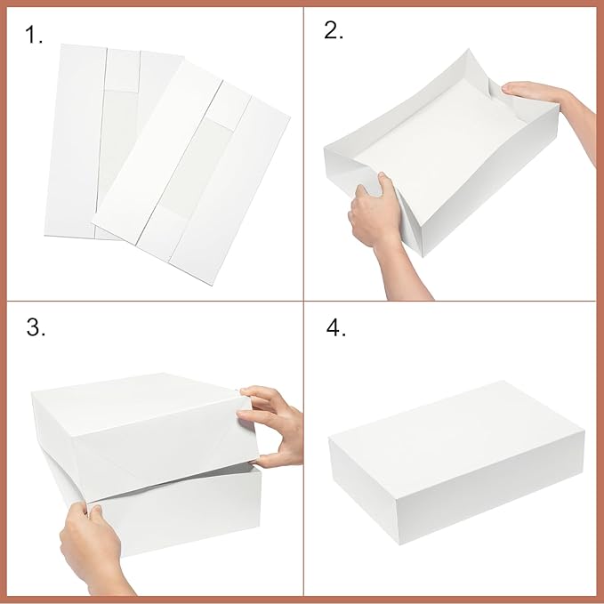 Mefleet 12 Pack Gift Boxes with Lids Assorted Sizes - 6 Extra Deep 17x11x4 & 6 Large 14.25x9.5x2 Inches White Shirt Clothes Robe Sweater Box for Wrapping Christmas Presents, Holidays Gift