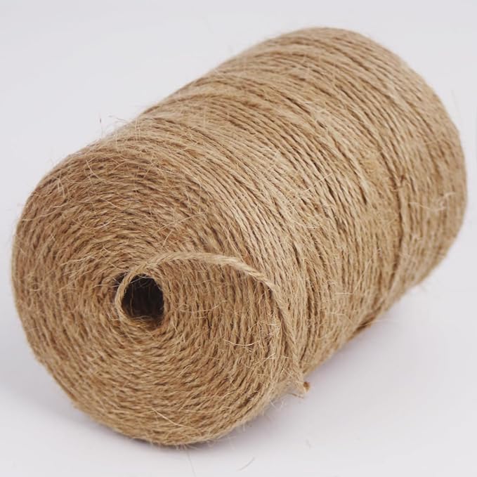 5Pack 2mm Natural Jute Twine String 4000 Feet Long Twine String for Crafting Gardening Gift Wrapping Macrame DIY Home Decor (Brown-800Feet/Roll)