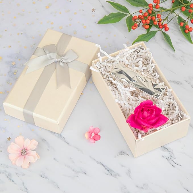 Caleihd Crinkle Cut Paper Shred Packing Grass Cushion Paper Streamer for Christmas Wedding Birthday Bridesmaid Engagement Craft Gift Boxes Bags Basket Filler Decoration 4.5oz White