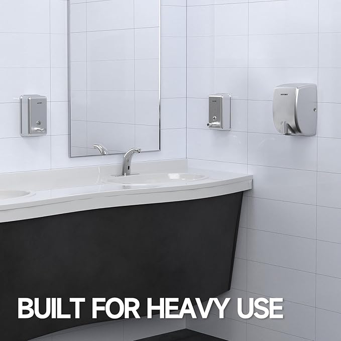 Commercial-Grade Manual Soap Dispenser, Durable Brushed Stainless Steel Finish, 37oz (1100ml), Wall-Mounted for Bathroom & Kitchen