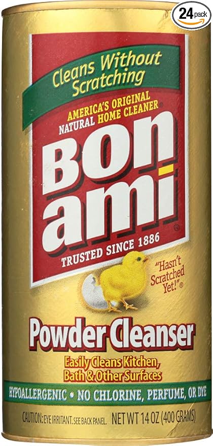 BON AMI Powder Cleanser for Kitchens & Bathrooms - All Types of Surfaces, Cleans Grime & Dirt, Polishes Surfaces, Absorbs Odors (24 Pack)