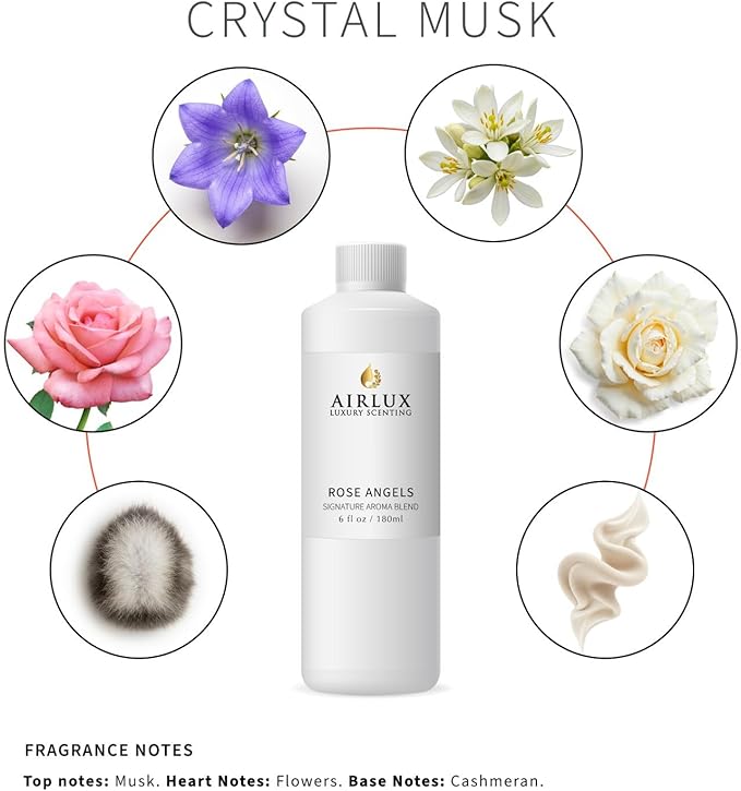 Signature Aroma Oil No. 282 Rose Angels – Champagne, Litchi, Red Berries – Aroma Oil for Cold Air & Waterless Diffusers – 180 mL, 6.1 fl oz Eco Refill Bottle