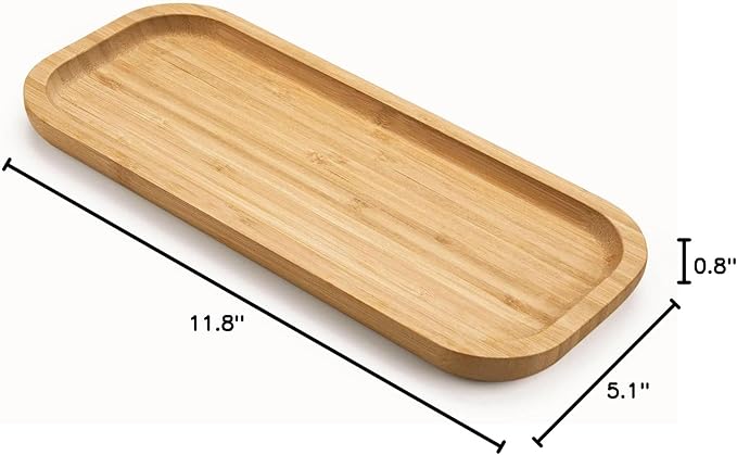 Bamboo Vanity Tray, Bathroom Counter Tray, Toilet Tank Tray, Bathroom Tray for Organizing and Home Decor, 11.8 x 5.1 x 0.8 inch