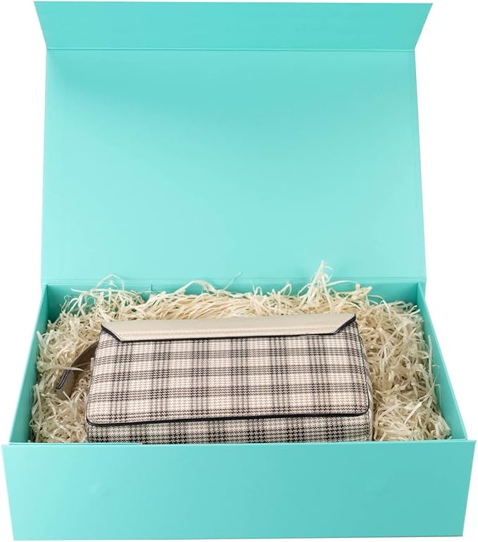 Rsgift Green Gift Box with Lid, 11x7.8x3.5 Inches, Magnetic Closure Small box for Men - Wedding, Birthday, Graduation Packaging