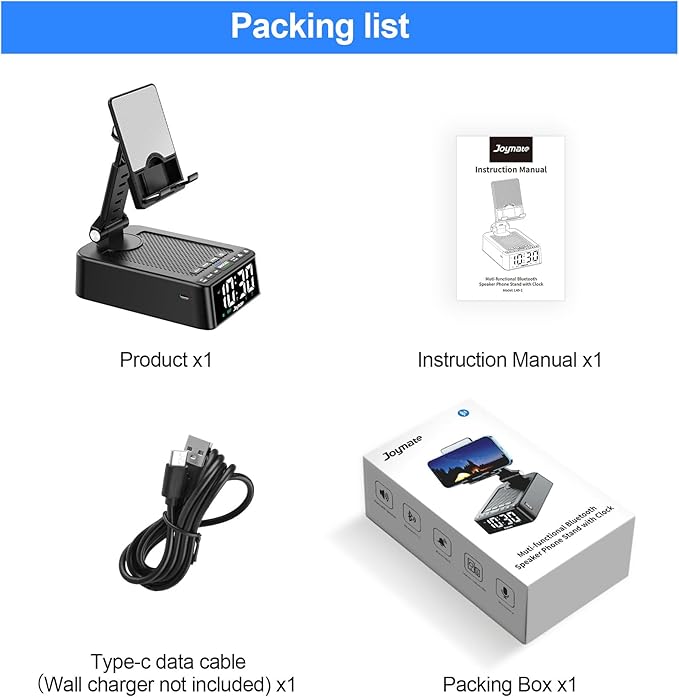 Gifts for Men and Women, Phone Stand with Bluetooth Speaker and 360° Rotable Angle Adjustable Cell Phone Holder for Home Office with HD Subwoofer Sound Fits All Phones,Tablets (Black)