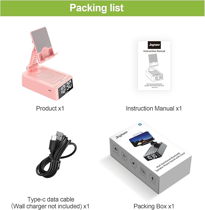 Gifts for Women Girls, Phone Stand with Bluetooth Speaker 360° Rotable Angle Adjustable Cell Phone Holder for Desk with HD Subwoofer Sound Fits All Phones,Tablets (Pink)