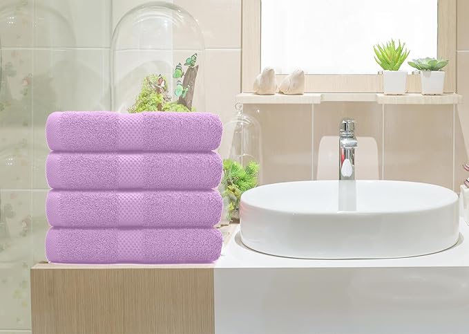DAN RIVER 6-Pack Premium Hand Towels (16x28 Inches) - 100% Cotton, Ultra Soft, Lightweight, Highly Absorbent Towels for Bathroom, Spa, Gym, Salon, Hotel, and Travel - 550 GSM - Lavender