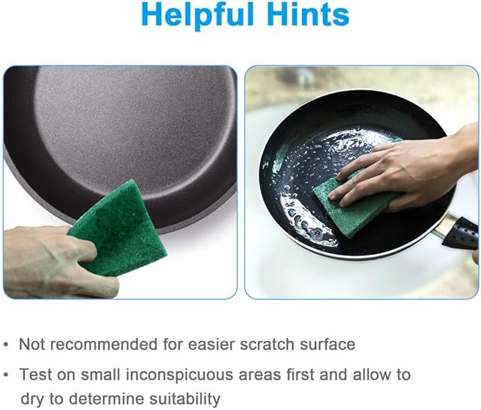 8PCS Scouring Pad - Premium Heavy Duty Scrub Pads, Reusable Household Green Dish Scrubber, Multipurpose Scour pad - for Kitchen Scrubber & Metal Grills, 3.9 x 5.9 x 0.36IN