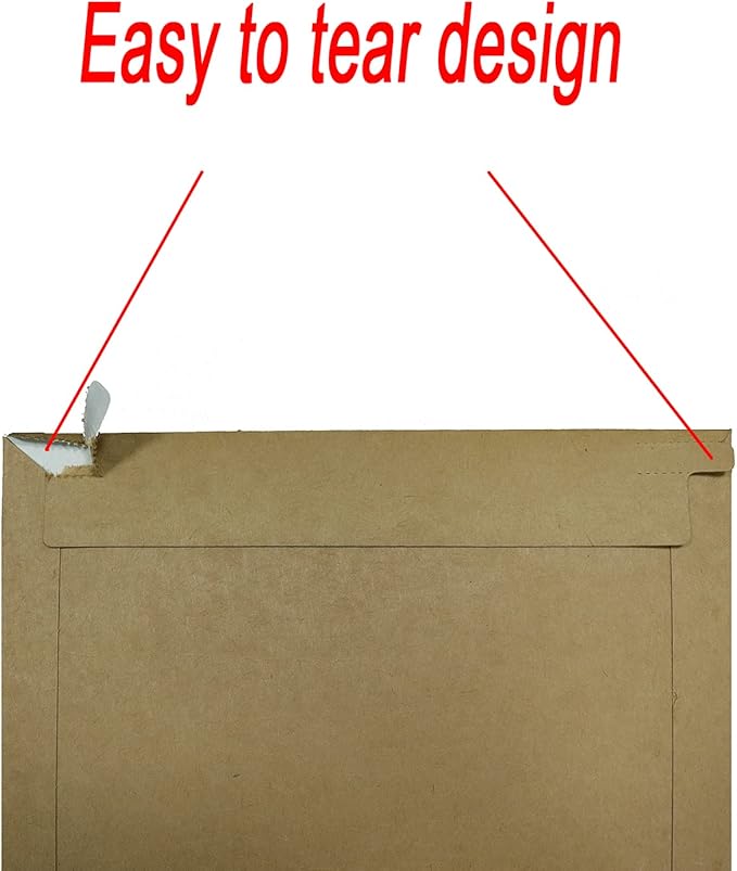 Rigid Mailers 30 Pack 9.5 x 12.5 inches Brown Self Seal Stay Flat Bulk Cardboard Kraft No Bend Mailers Peel and Seal for Document Photos Pictures Papers Files CD