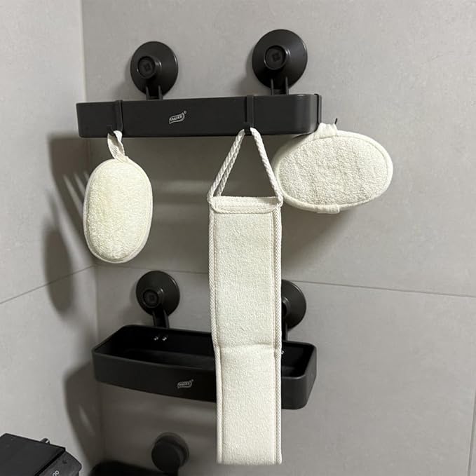 3 Pack Natural Loofah Sponge Exfoliating Body Scrubber, Made of Natural Biodegradable Shower Loufa Sponge, for Shower & Bath