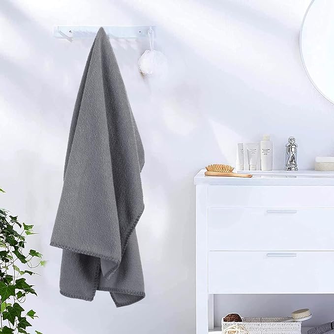 JML Extra Large Microfiber Bath Towels, Microfiber Bath Sheet 2 Pack 35" x 70", Soft, Super Absorbent and Fast Drying Oversized Bathroon Towels for Body, Sport, Fitness, Yoga, Grey