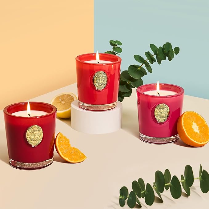 M&SENSE Natural Soy Candle| Juicy Watermelon Red | 10.2 oz, 55H Burn | Luxury Scented Candle for Relaxation, Gifting, Home Décor | for Bedroom, Office, Party