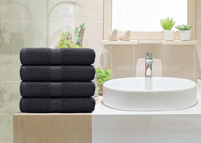 DAN RIVER 6-Pack Premium Hand Towels (16x28 Inches) - 100% Cotton, Ultra Soft, Lightweight, Highly Absorbent Towels for Bathroom, Spa, Gym, Salon, Hotel, and Travel - 550 GSM โ Charcoal
