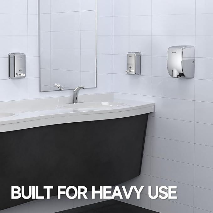 Commercial-Grade Manual Soap Dispenser, Durable Polished Stainless Steel Finish, 37oz (1100ml), Wall-Mounted for Bathroom & Kitchen