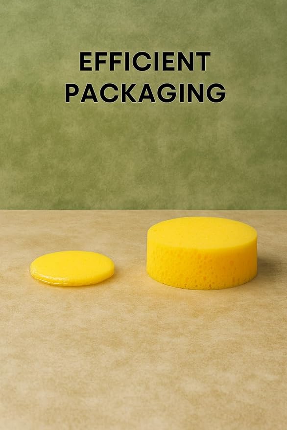 Round Sponge 3 Pack, Kitchen Sponge Set - Durable, Eco-Friendly Cleaning & Shower Sponges for Non-Stick Cookware, Heavy-Duty Tasks, Reusable & Washable