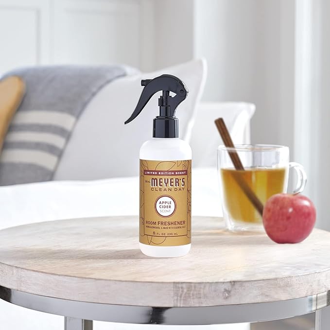 MRS. MEYER'S CLEAN DAY Room and Air Freshener Spray, Non-Aerosol Spray Bottle Infused with Essential Oils, Apple Cider, 8 fl. oz