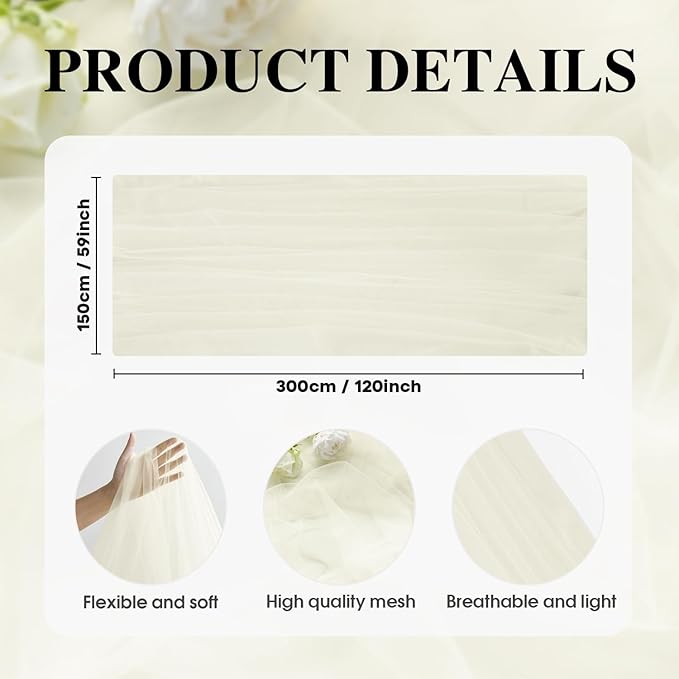 Artoid Mode Beige Gauze Table Runner 120 Inch 10FT, Seasonal Sheer Kitchen Dining Holiday Wedding Birthday Baby Shower Table Decor for Home Party