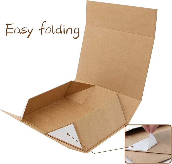 Rsgift Kraft Gift Box Small Kraft 7.8x7x3.1 Gift Box for Women Closure Lid Christmas,Thanksgiving Day,Valentine's Day,Christmas Gift Boxes