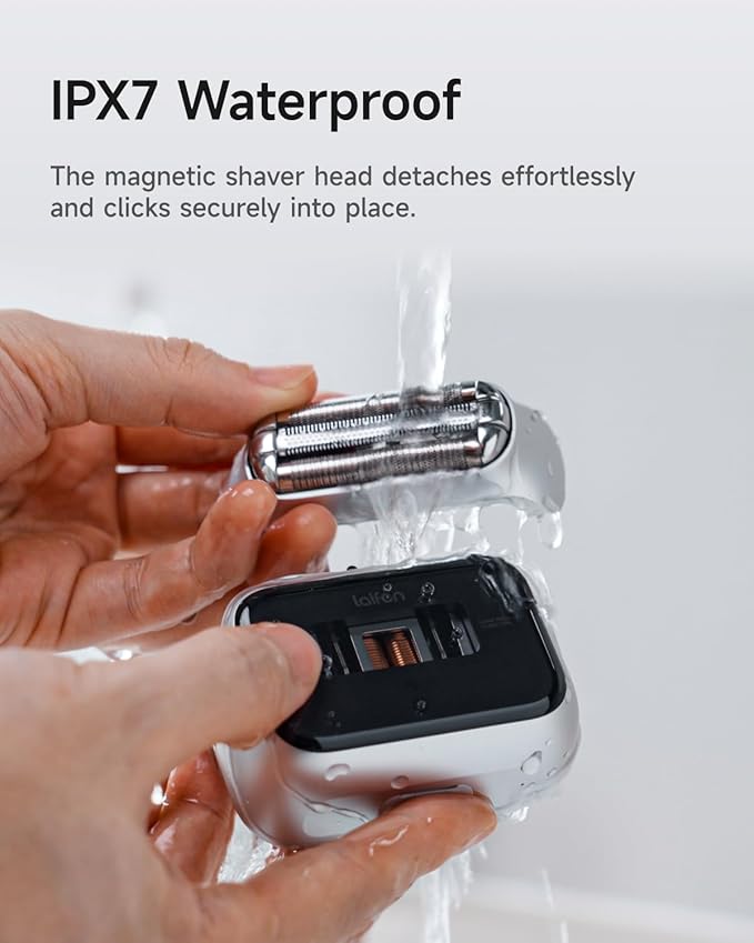 Laifen P3 Pro 3-Blade Electric Shaver, Dual Linear High-Speed Motors 12,000 Cuts/Min, 100-Min Runtime, IPX7 Waterproof, Rechargeable Electric Razor for Men, Travel-Friendly (Aluminum Alloy)