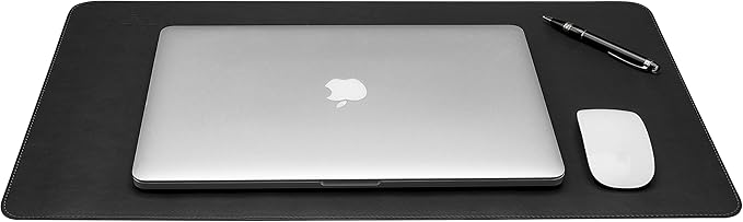 Gallaway Leather Desk Mat,Desk Writing Pad - Office Desk Pad, Medium 24" x 14" Black, Desk Mats on Top of Desks, Gift Ready Elegant Computer Desk Mat Desk Cover Desk Pad Protector PU Leather
