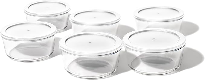 DURA LIVING 12-Piece Glass Food Storage Containers Set (6 Containers + 6 BPA-Free Lids) | 4-Cup, Leakproof | Microwave, Freezer, Oven & Dishwasher Safe | Ideal for Meal Prep & Pantry Organization