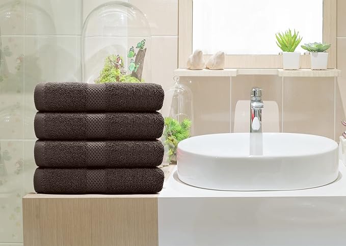 DAN RIVER 6-Pack Premium Hand Towels (16x28 Inches) - 100% Cotton, Ultra Soft, Lightweight, Highly Absorbent Towels for Bathroom, Spa, Gym, Salon, Hotel, and Travel - 550 GSM โ Brown