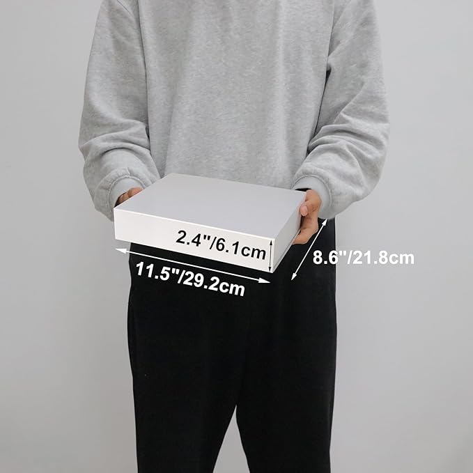 Ditwis 4 Pack 11.5x8.5x2.3 Inches Gift Boxes with Magnetic Closure Lids, White Magnetic Box for Wedding, Groomsmen Bridesmaid Proposal, Birthdays, Mother's Day